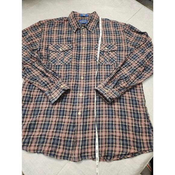 Pendleton Kingston shirt Fitted Flannel men plaid button up pockets cotton multi - Picture 4 of 9